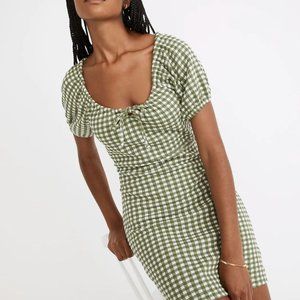 Madewell Green Gingham Dress